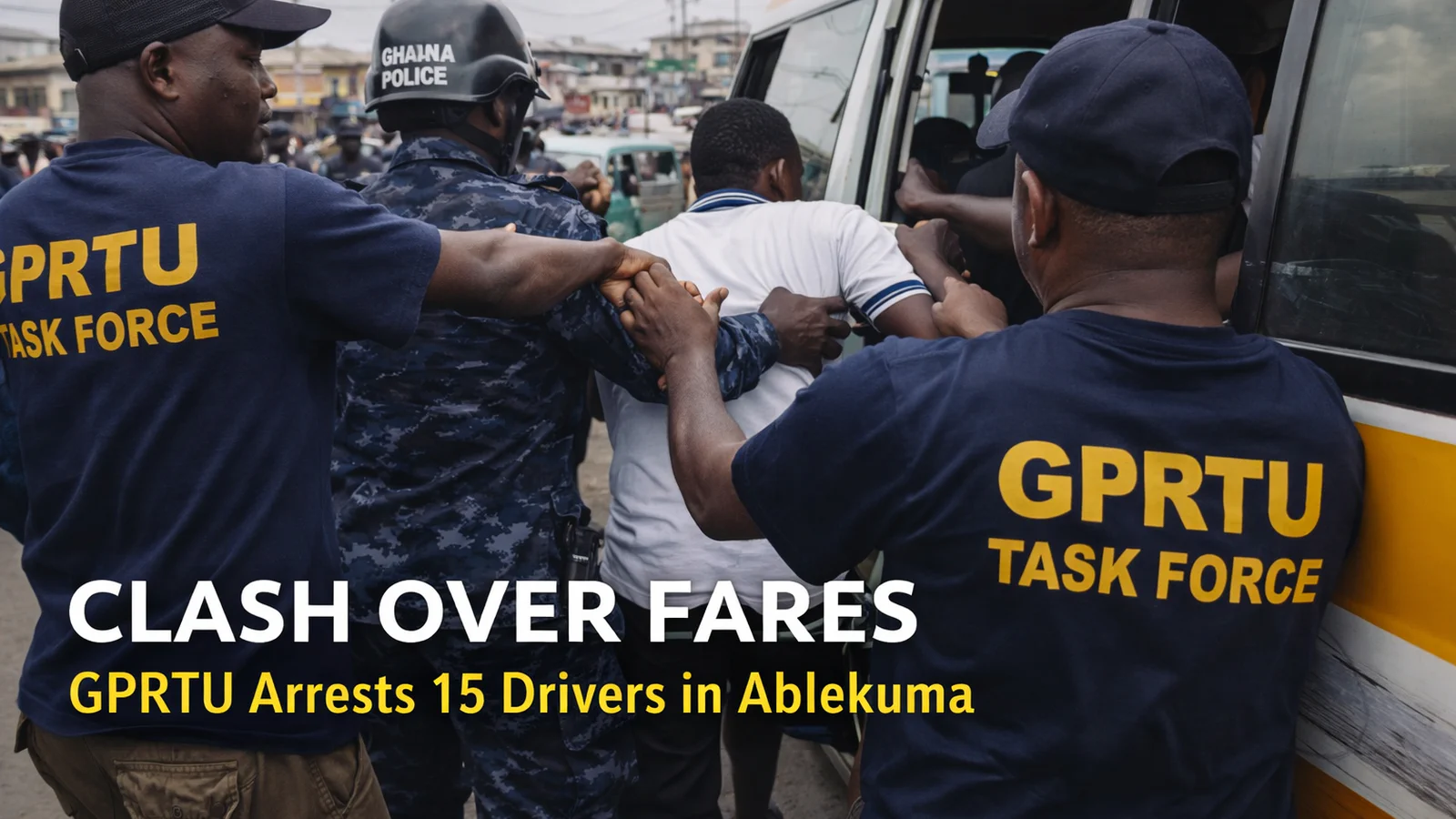 Clash Over Fares: GPRTU Task Force Arrests 15 Drivers in Ablekuma Crackdown